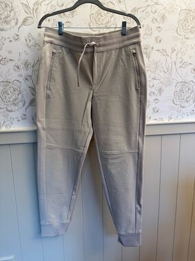 Athleta Light Beige Women's Jogger Pants with Drawstring